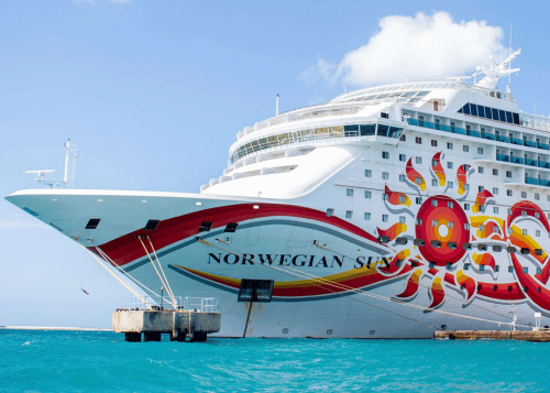 Cruise ship on the waters